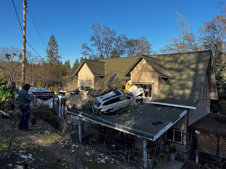 CAL FIRE NEU Second Story SUV Crash 2