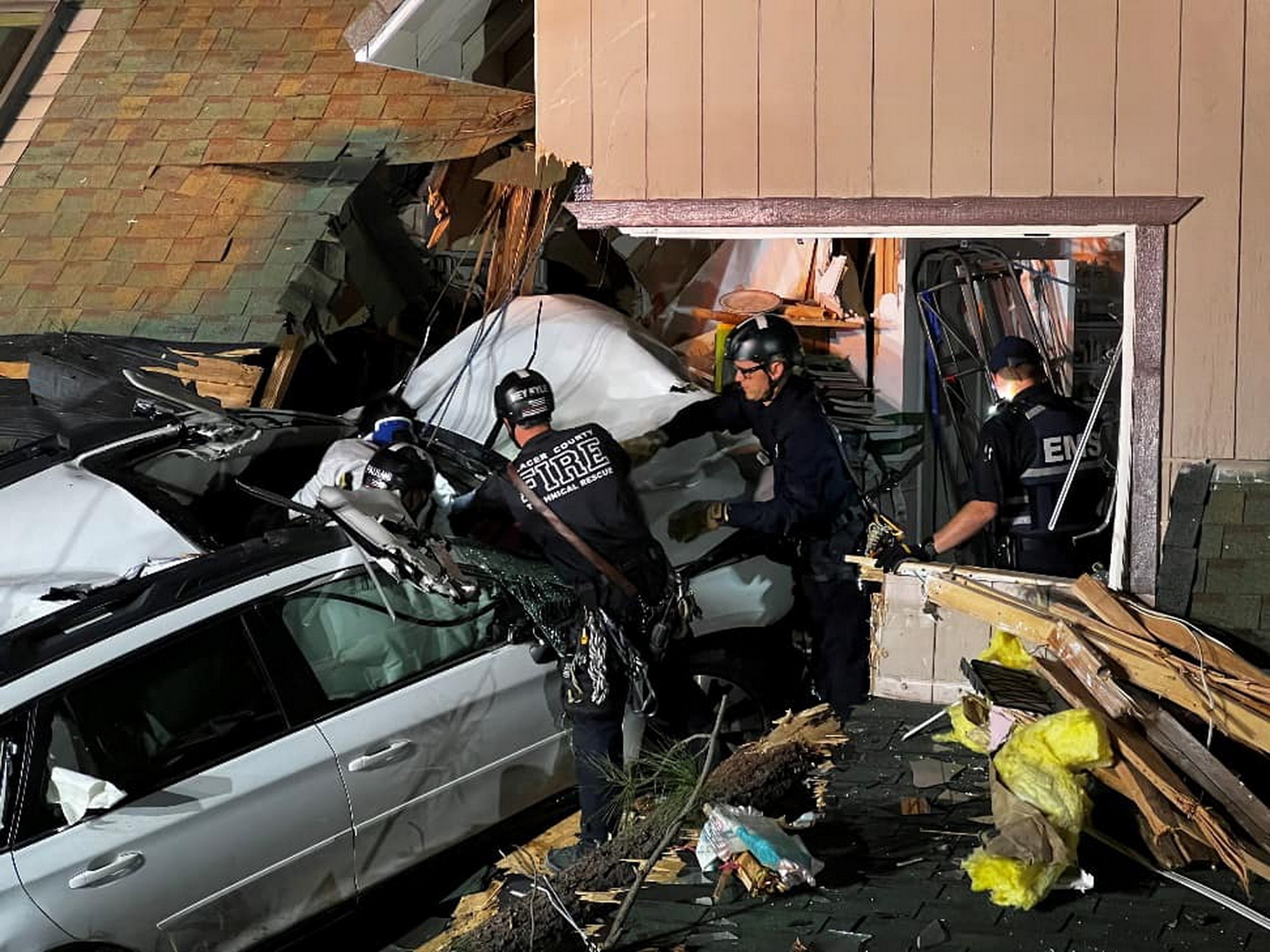 CAL FIRE NEU Second Story SUV Crash 1