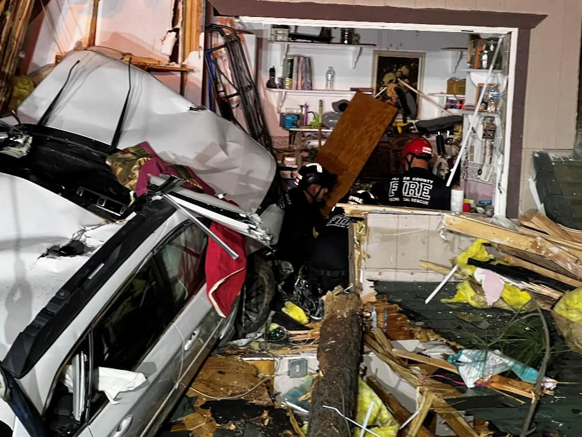CAL FIRE NEU Second Story SUV Crash 2