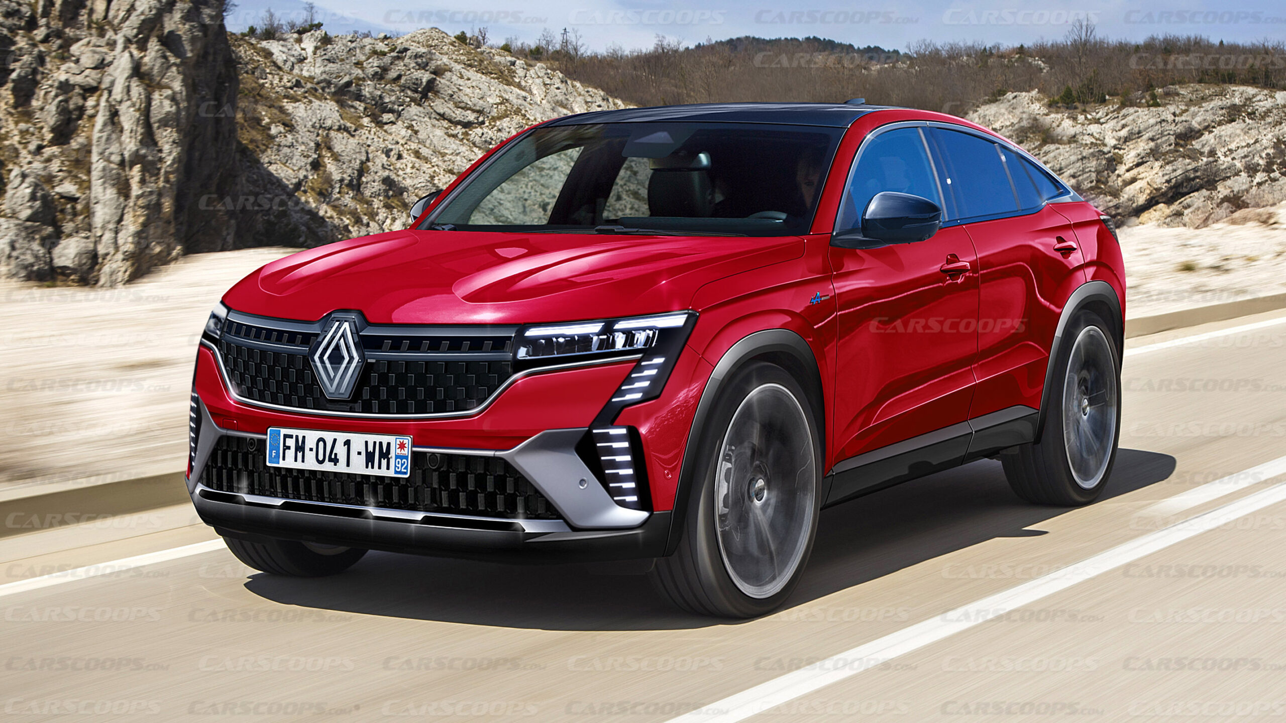 Renault Austral Coupe - Rendering - Red - CarScoops (1)