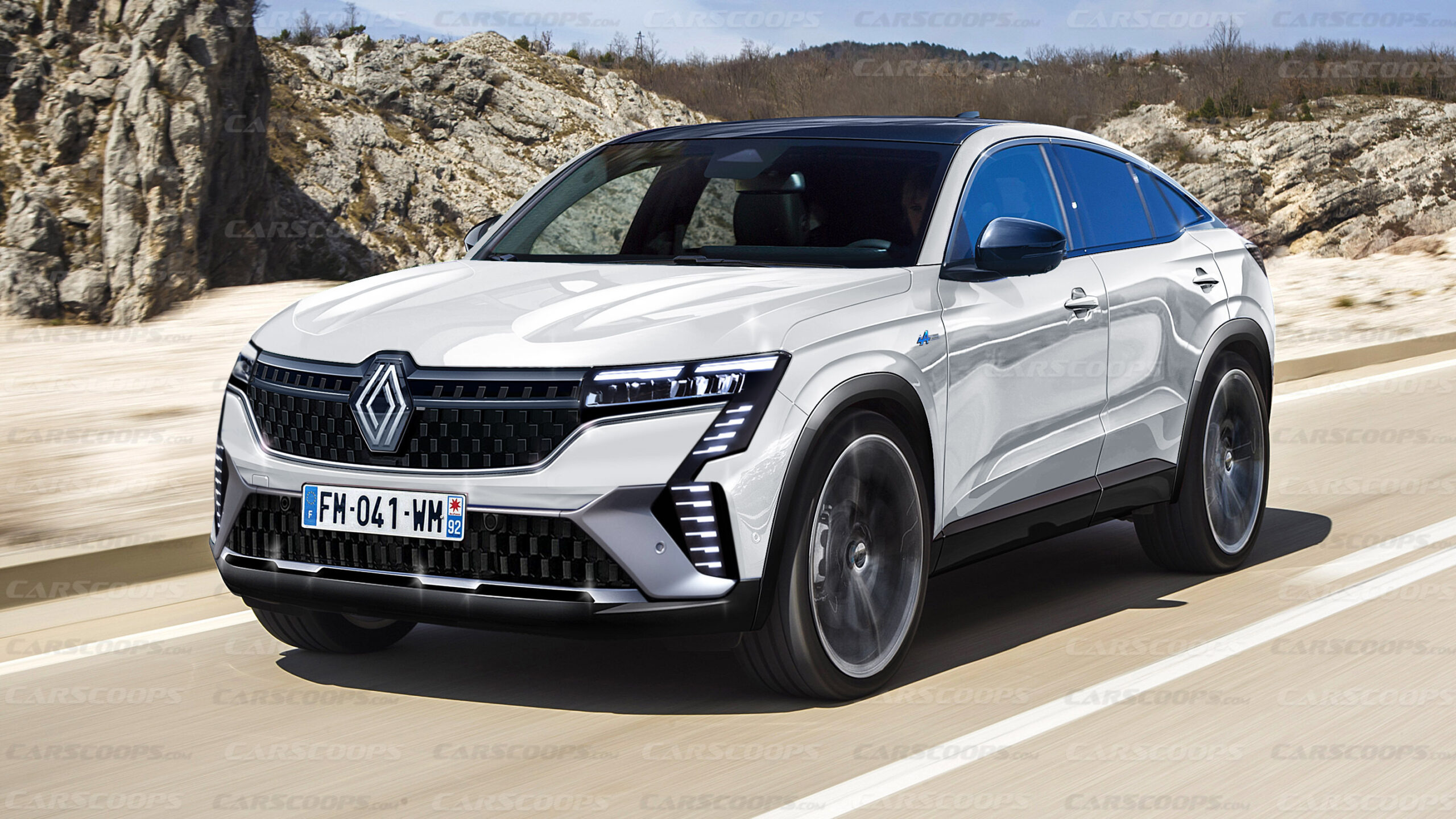 Renault Austral Coupe - Rendering - White - CarScoops