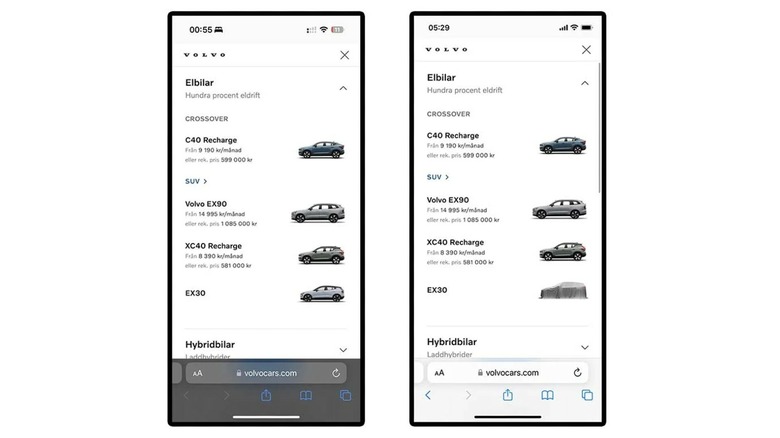 Volvo EX30 First Official Image - Configurator