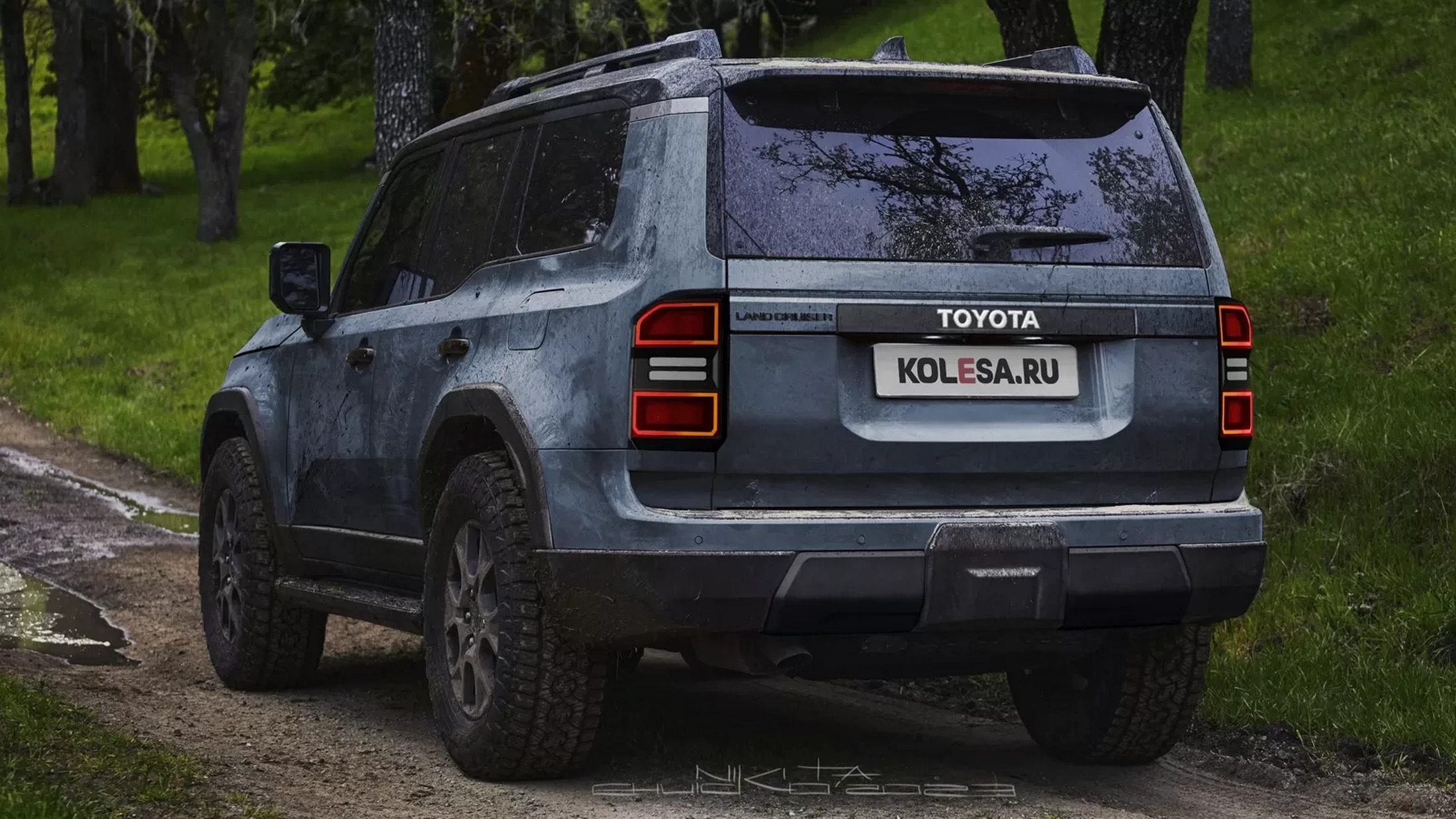 Toyota Land Cruiser Prado Rendering Rear
