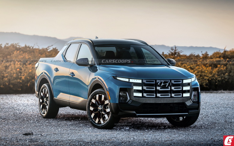 2025 Hyundai Santa Cruz LCI Blue Carscoops 2