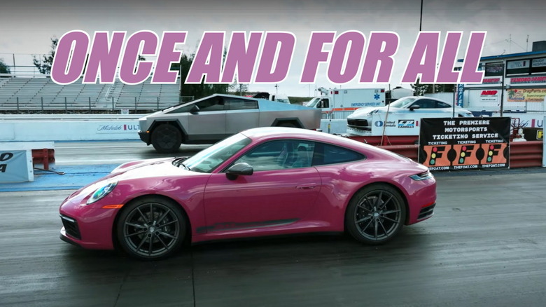 YT 2024 Tesla Cybertruck v Porsche 911 Carrera T MT 3