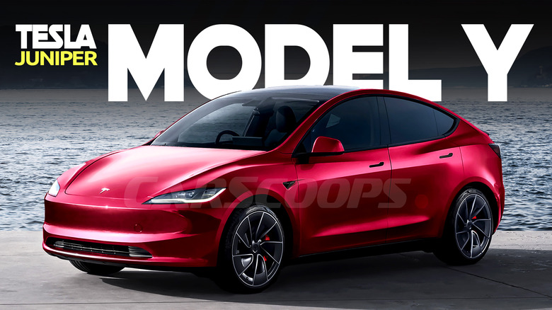 Tesla Model Y Juniper - Red (2) Carscoops 1111