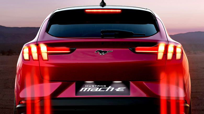 2025 Ford Mustang Mach-E Premium Molten Magenta Desert Dark Rear copy