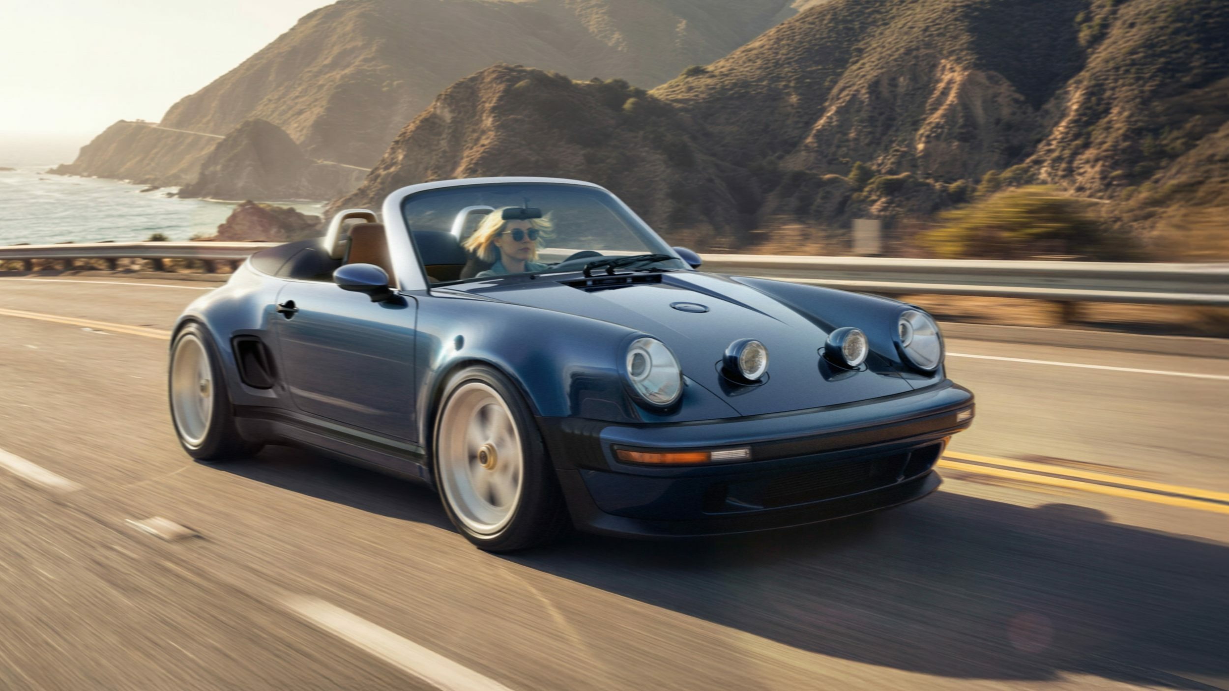 Porsche 911 Carrera Cabriolet Reimagined by Singer - Blue (1)