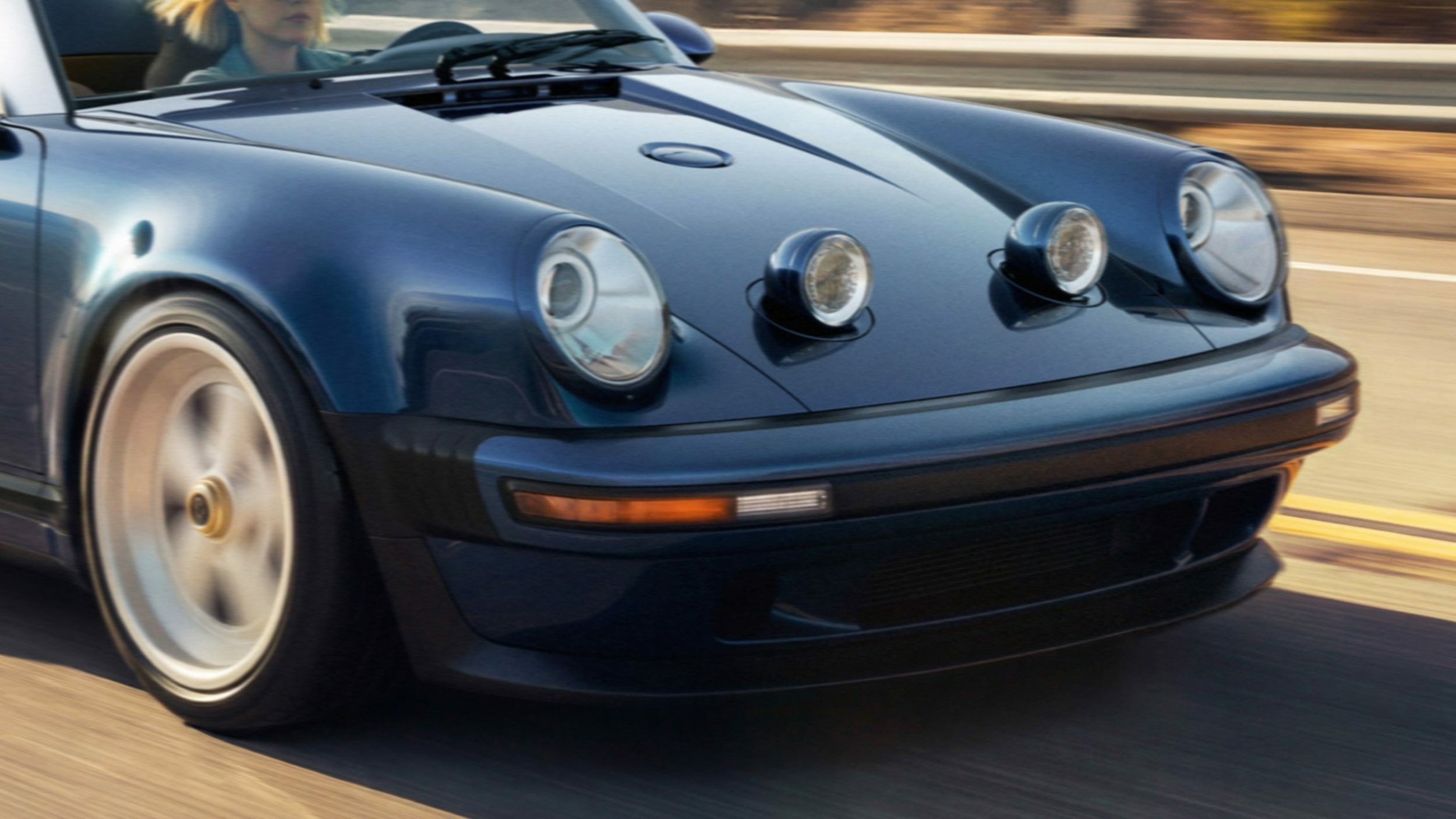 Porsche 911 Carrera Cabriolet Reimagined by Singer - Blue (1)s