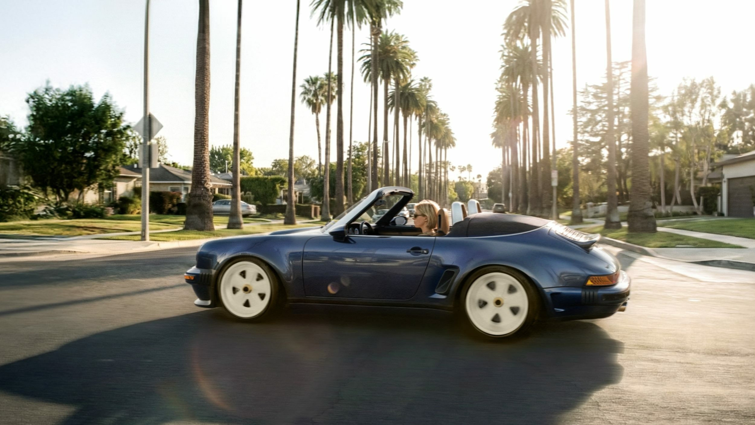 Porsche 911 Carrera Cabriolet Reimagined by Singer - Blue (2)