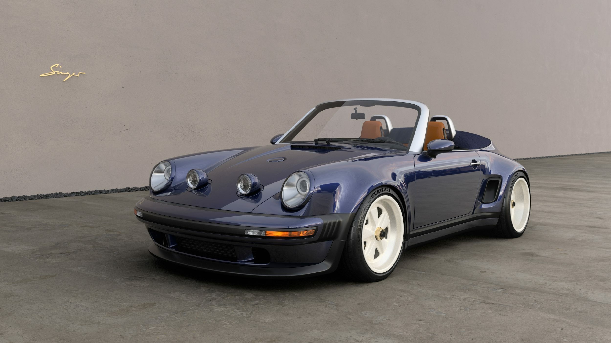 Porsche 911 Carrera Cabriolet Reimagined by Singer - Blue (20)