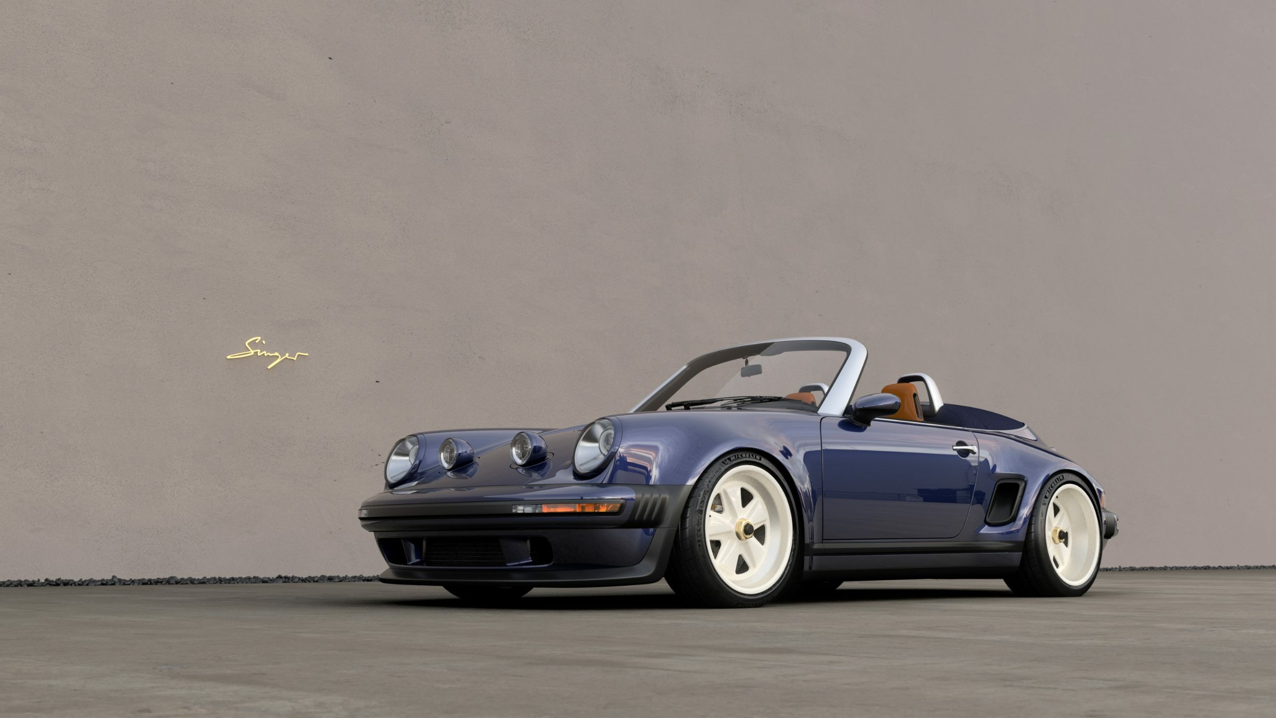 Porsche 911 Carrera Cabriolet Reimagined by Singer - Blue (22)