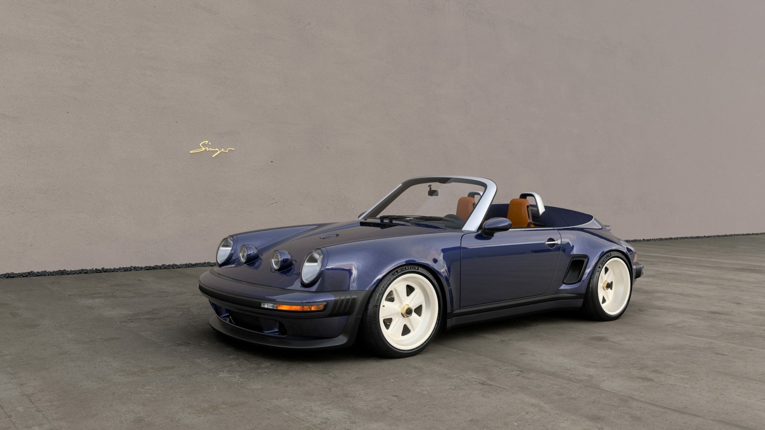 Porsche 911 Carrera Cabriolet Reimagined by Singer - Blue (25)
