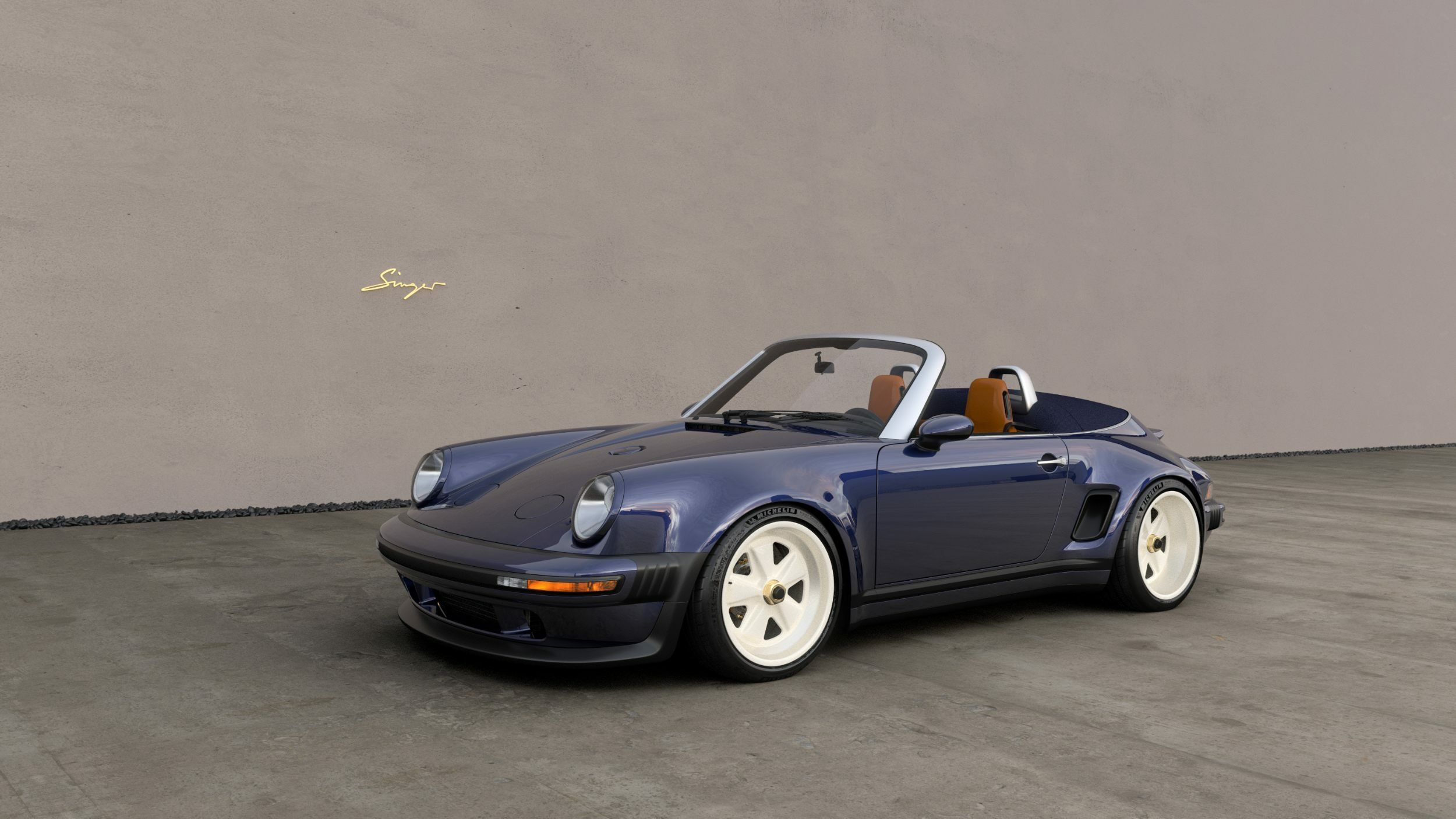 Porsche 911 Carrera Cabriolet Reimagined by Singer - Blue (26)