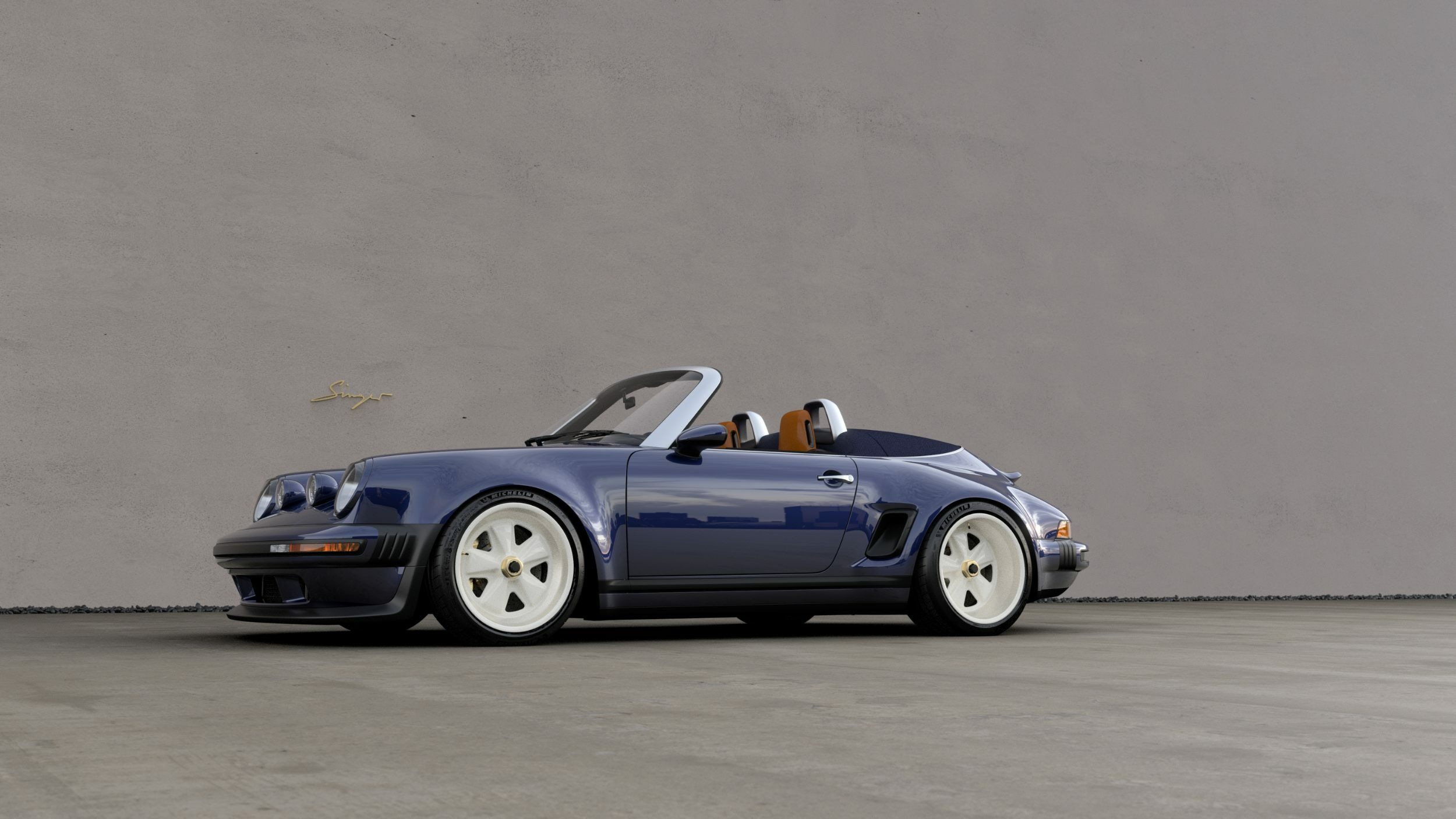 Porsche 911 Carrera Cabriolet Reimagined by Singer - Blue (28)