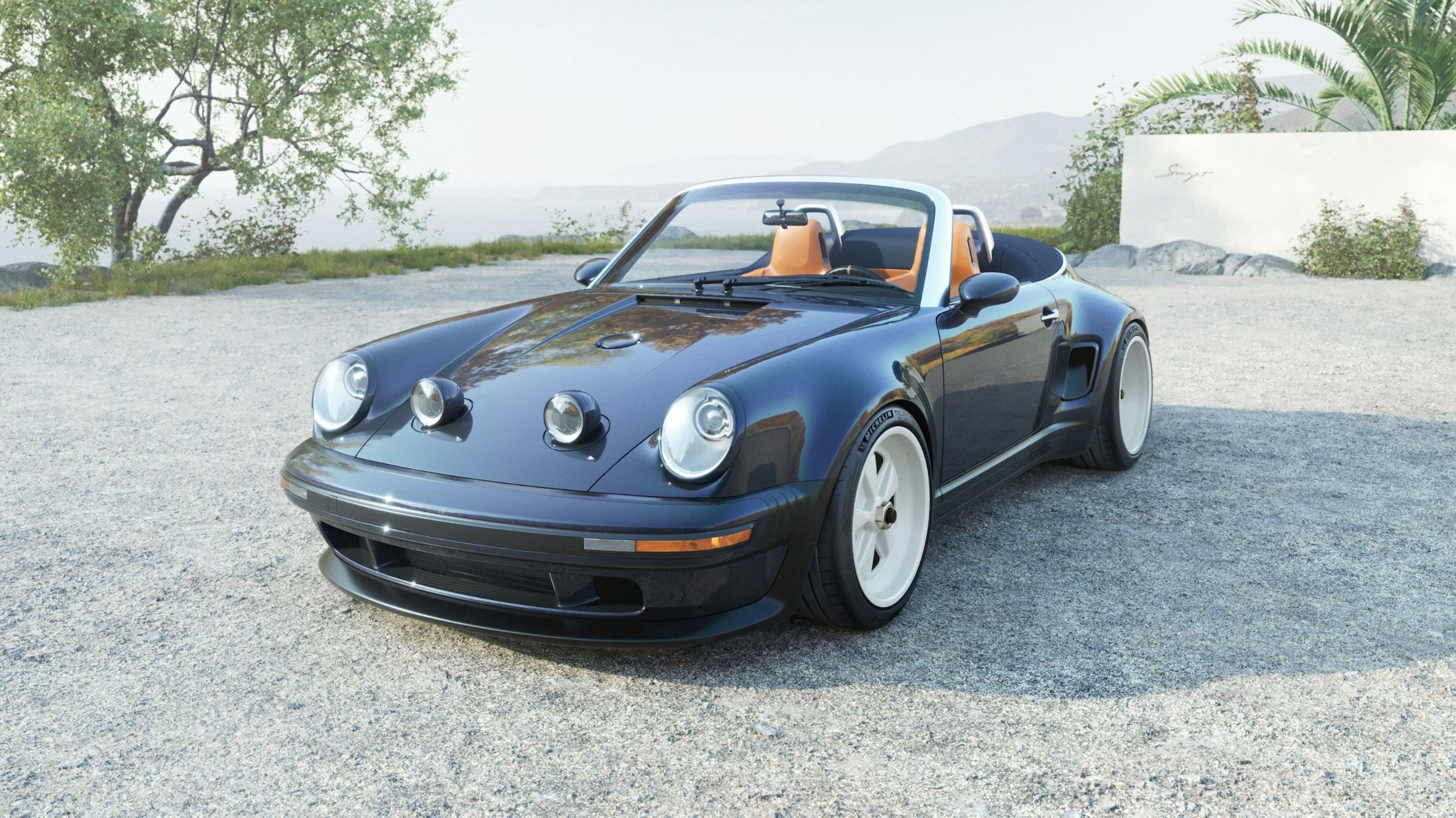 Porsche 911 Carrera Cabriolet Reimagined by Singer - Blue (3)