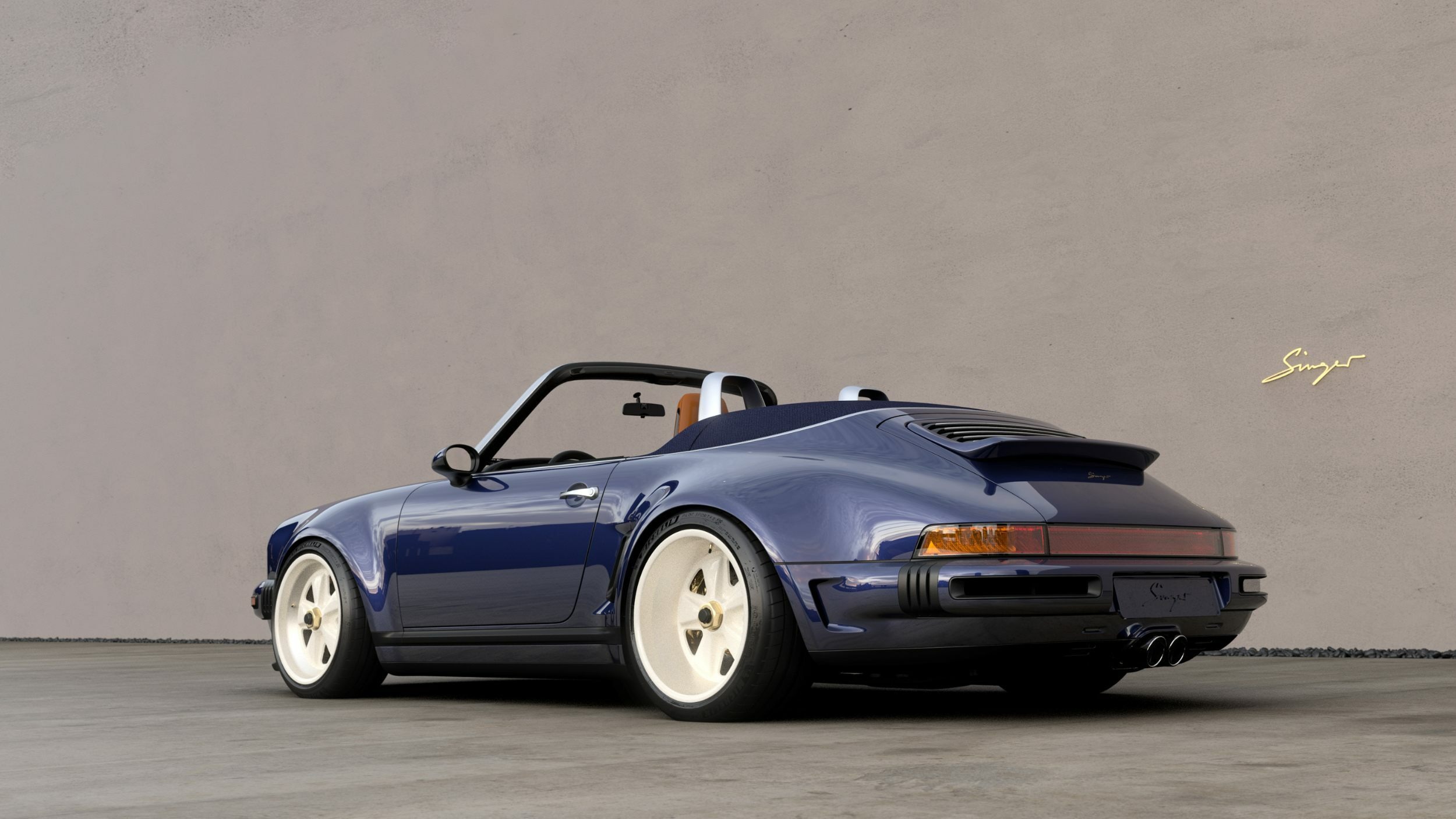 Porsche 911 Carrera Cabriolet Reimagined by Singer - Blue (30)