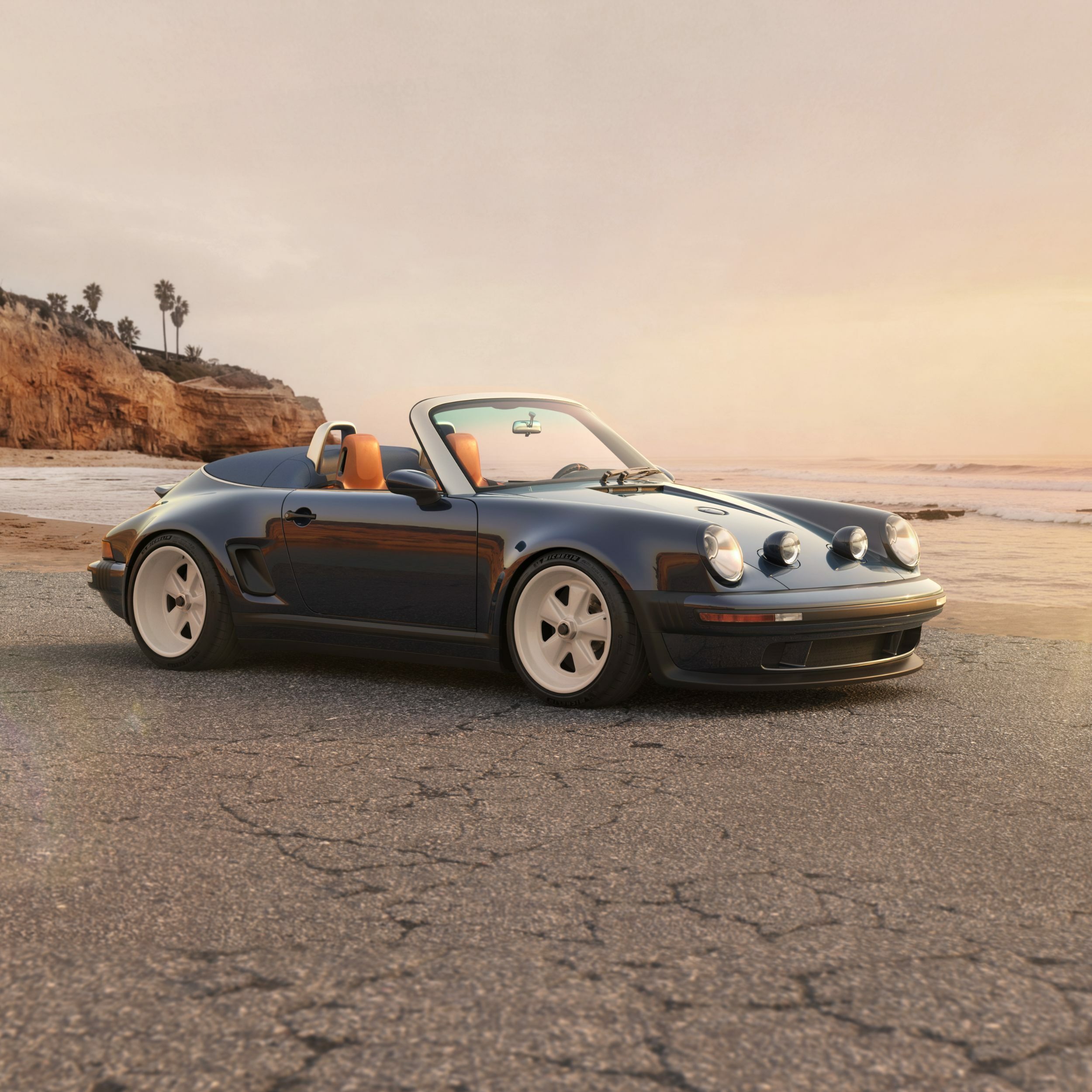Porsche 911 Carrera Cabriolet Reimagined by Singer - Blue (35)