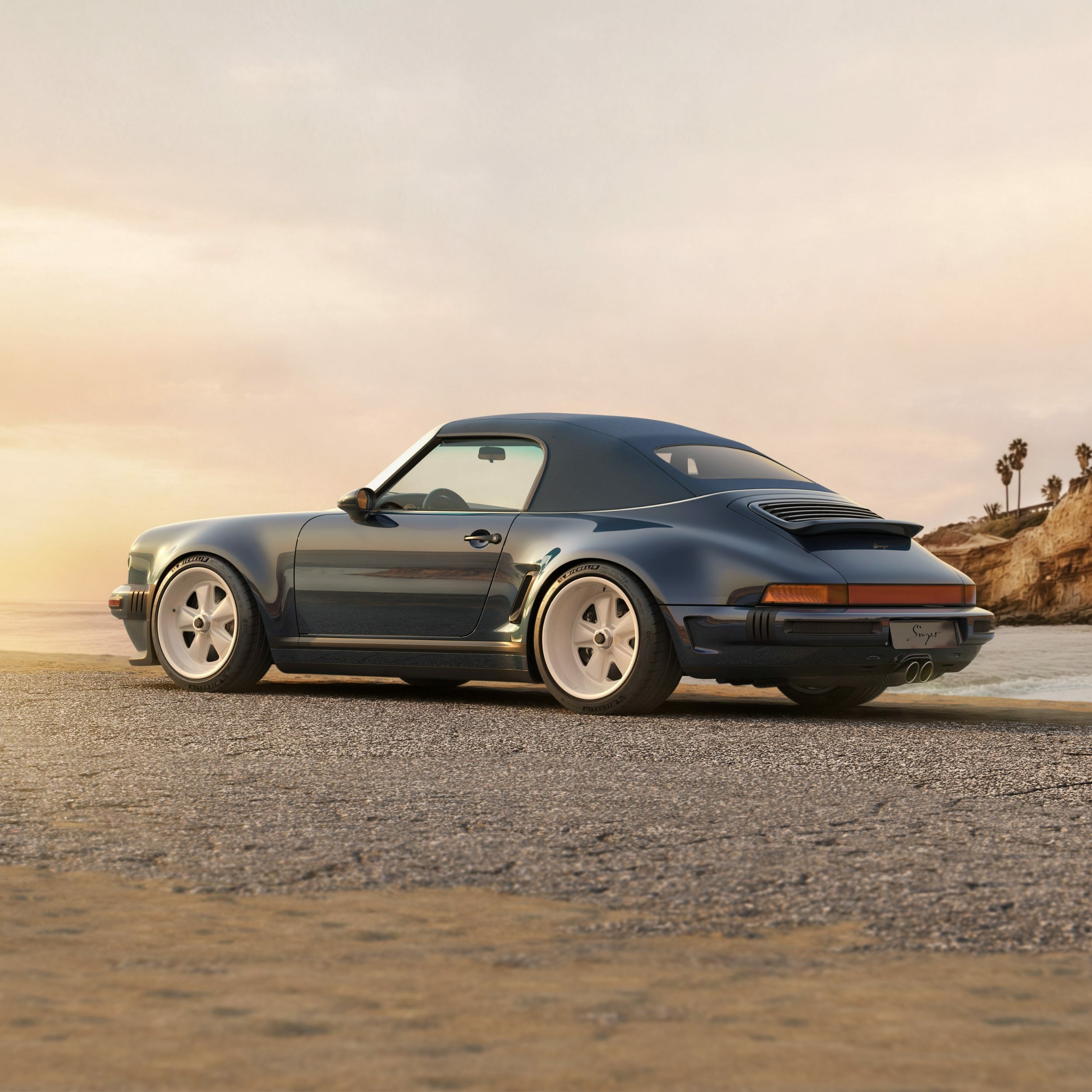 Porsche 911 Carrera Cabriolet Reimagined by Singer - Blue (36)