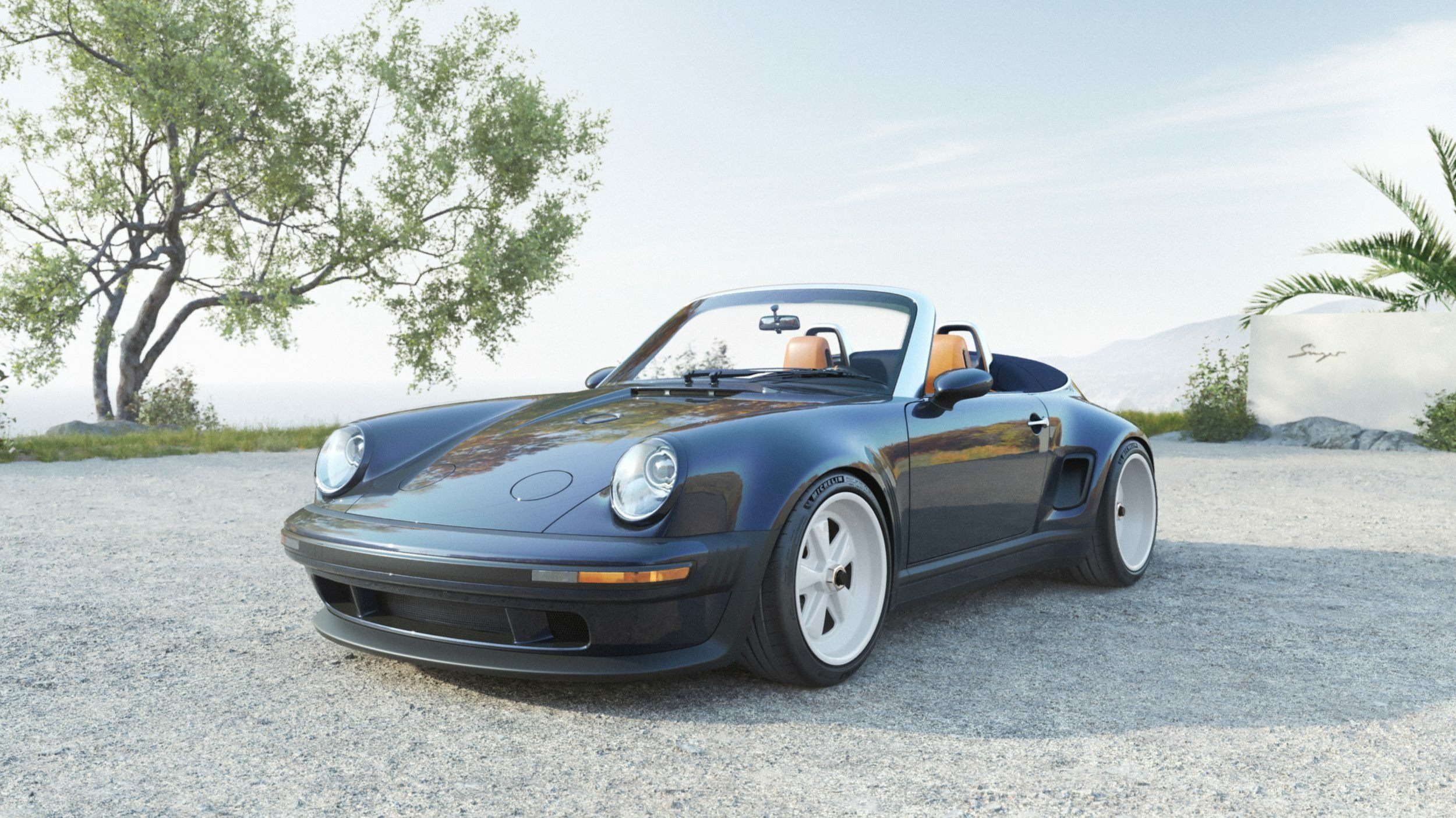 Porsche 911 Carrera Cabriolet Reimagined by Singer - Blue (5)