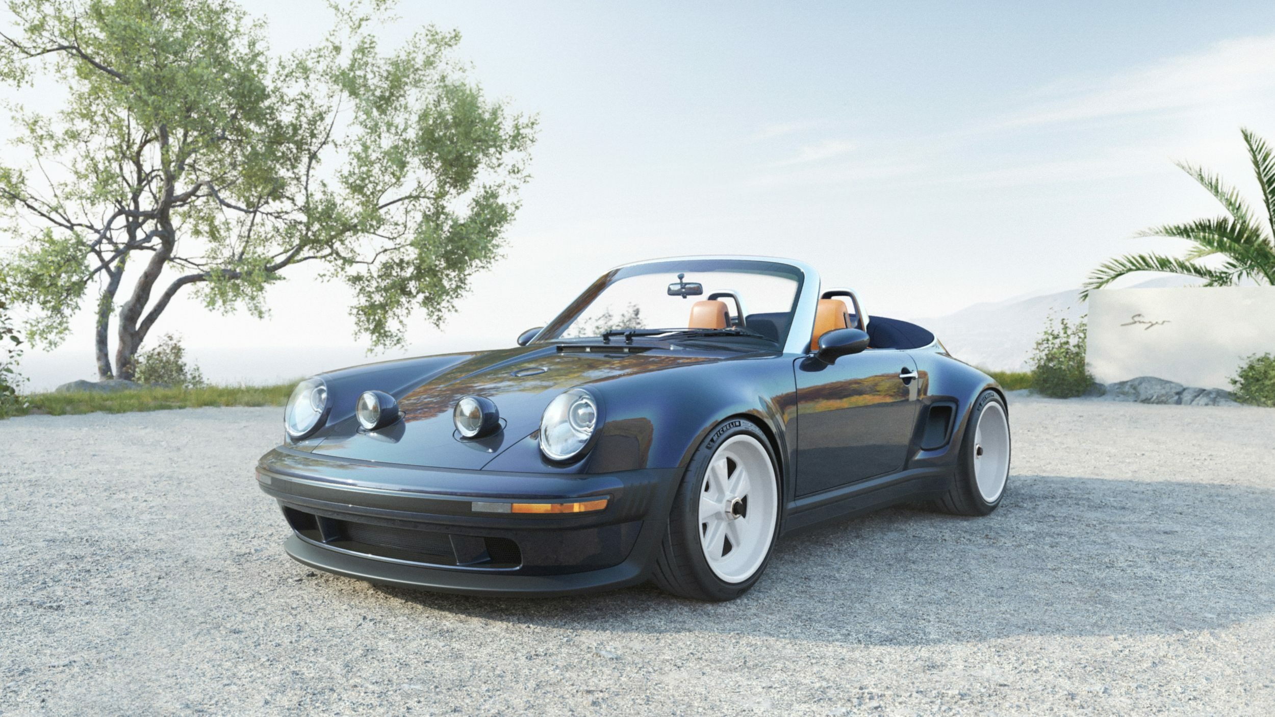 Porsche 911 Carrera Cabriolet Reimagined by Singer - Blue (6)