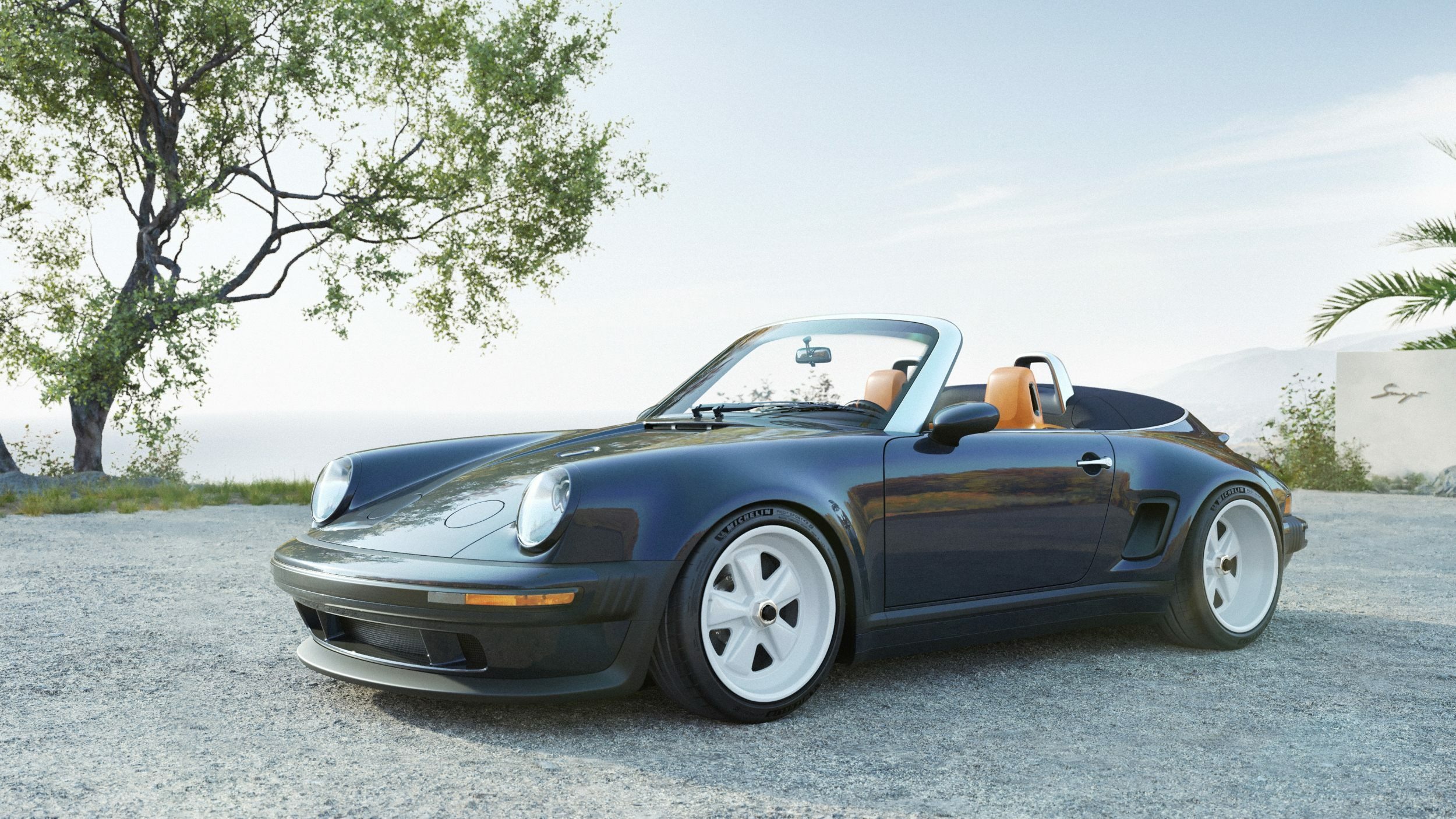 Porsche 911 Carrera Cabriolet Reimagined by Singer - Blue (8)