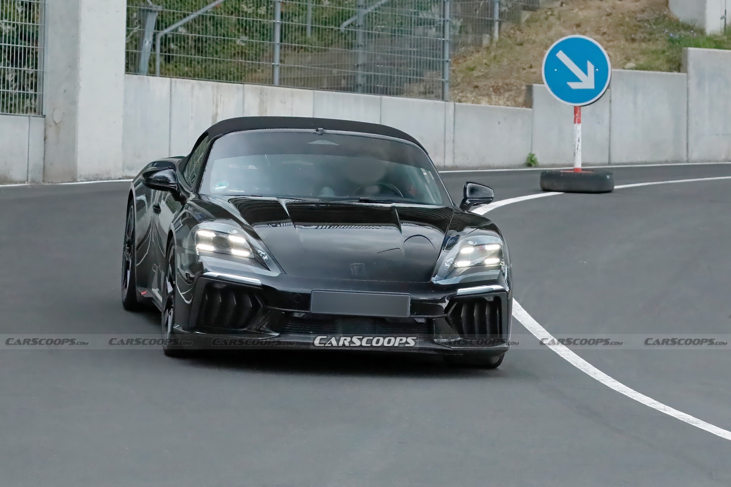 Porsche 718 Boxster EV spy shots Sep 26 00016