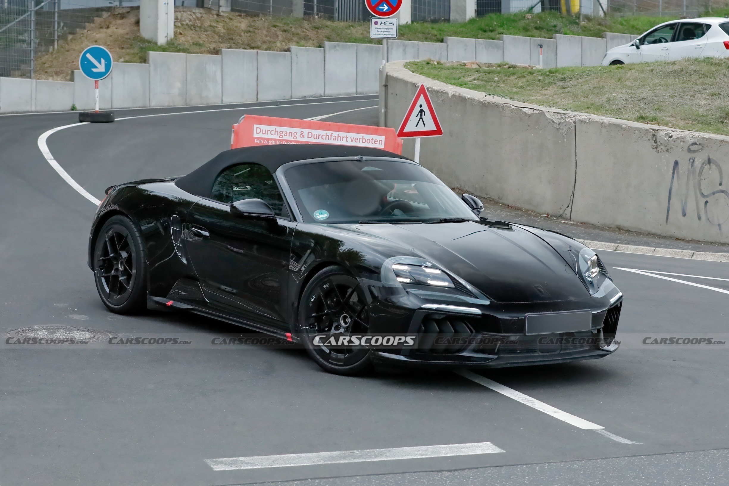 Porsche 718 Boxster EV spy shots Sep 26 00019
