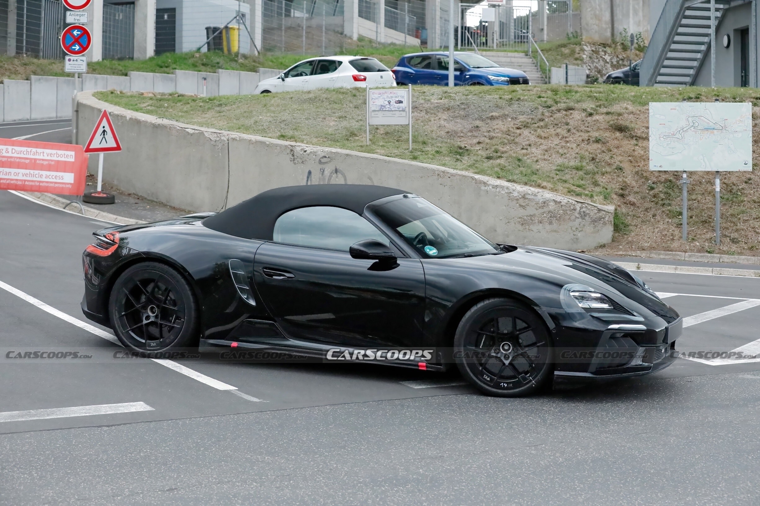 Porsche 718 Boxster EV spy shots Sep 26 00021
