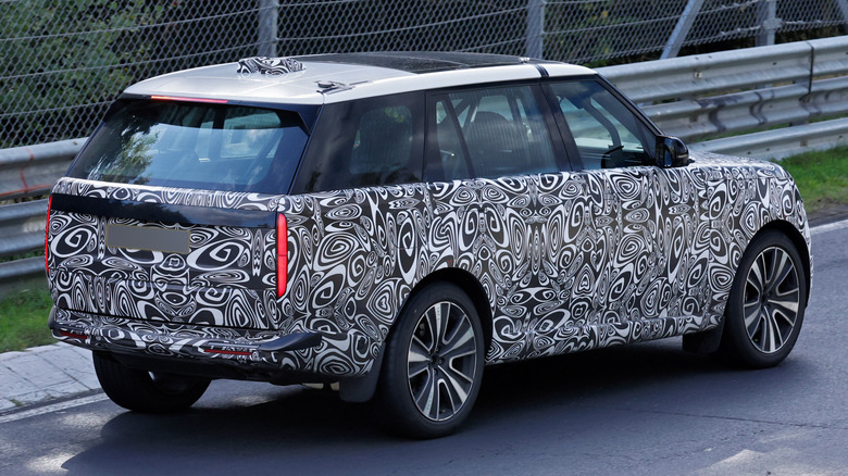 A prototype of the 2027 Range Rover at the Nurburgring