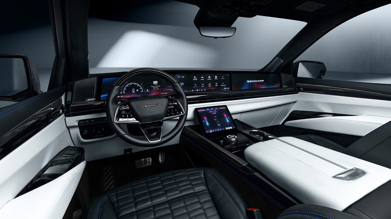Interior front view of Cadillac Escalade-V.