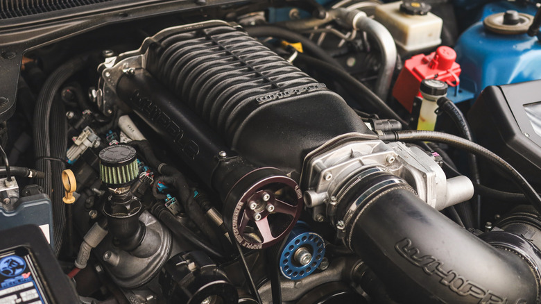 A Whipple supercharger on an LS V8 engine