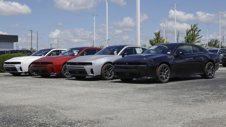 A lineup of four new Dodge Charger Daytona models