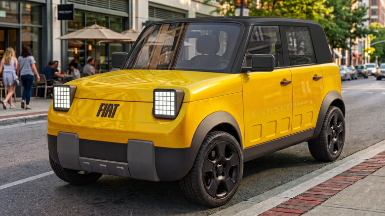 A speculative rendering of the rumored Fiat Koala urban EV.