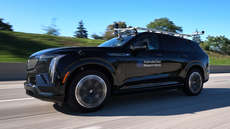 Tracking shot of Cadillac Escalade autonomous prototype