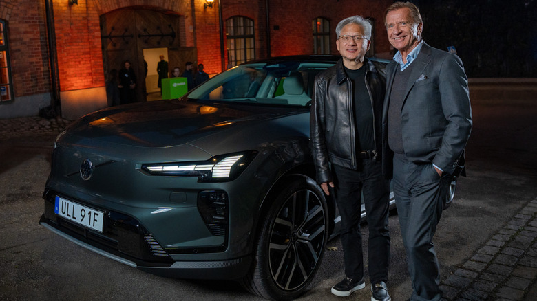 Volvo CEO Håkan Samuelsson with Nvidia boss Jensen Huang