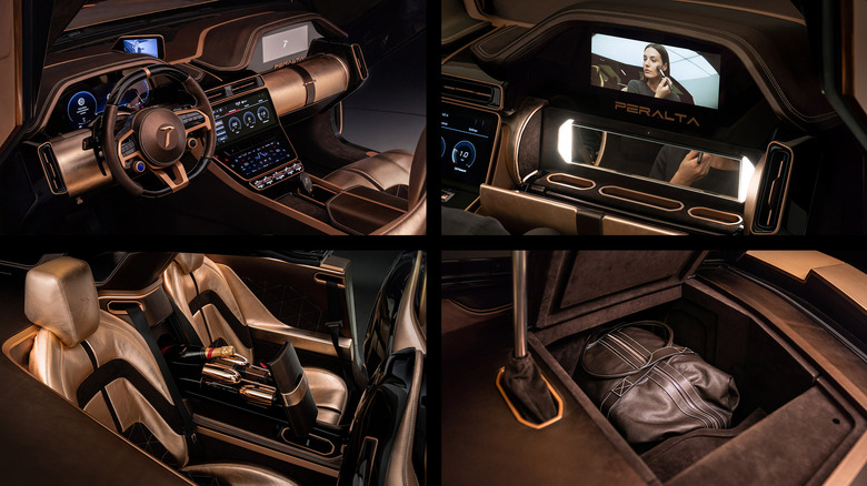 The interior of the Peralta S with Maserati-sourced switchgear and bespoke features.