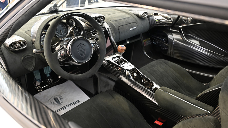The interior of a Koenigsegg CC850