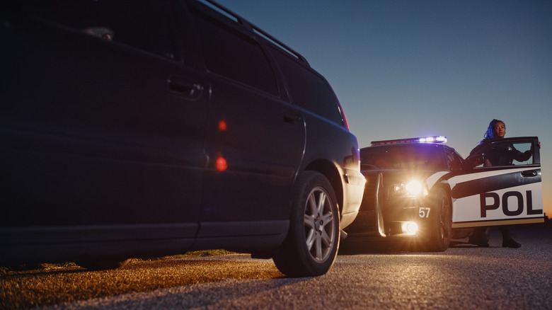 Pulled over car