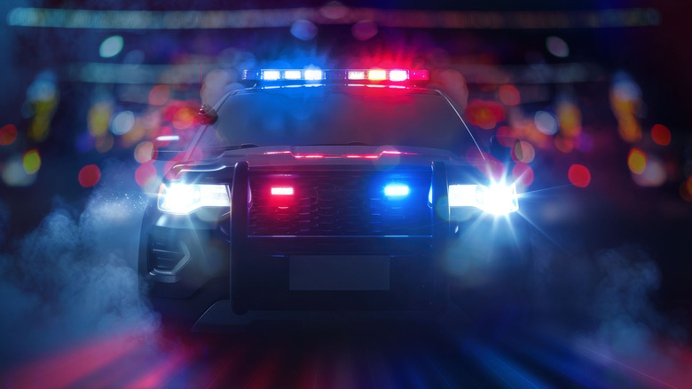 Police car at night