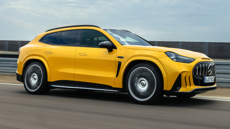 A rolling shot of the new Mercedes-AMG GT SUV