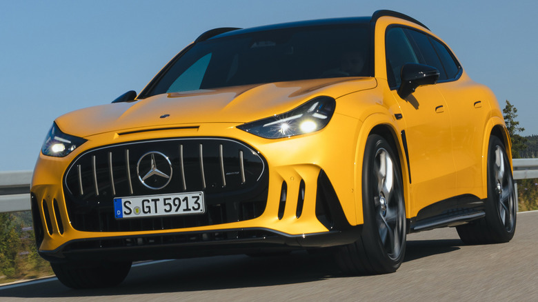 The all-new Mercedes-AMG GT SUV, painted in yellow