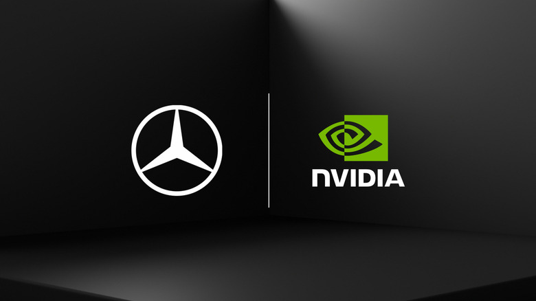 The Mercedes-Benz and Nvidia logos