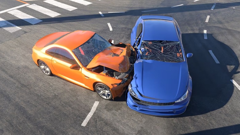 A car crash shown in BeamNG.drive