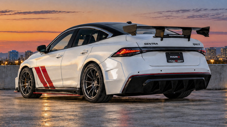 The rear and side of Nissan's Sentra Spec-V Concept