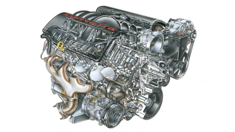 Cutaway of a 1997 Corvette LS1 V8