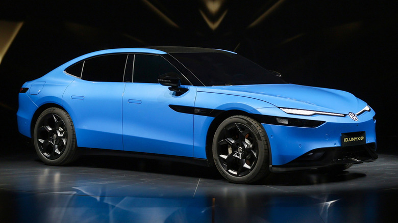 VW's sleek ID. Unyx 09 sedan at its unveiling