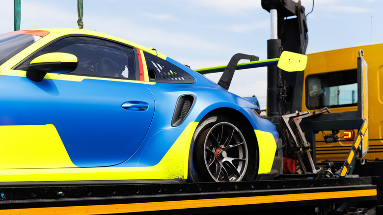 Car on tow truck