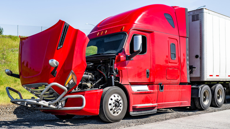 Broken down semi