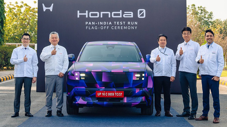 Honda 0 Alpha Prototype with a camouflage wrap